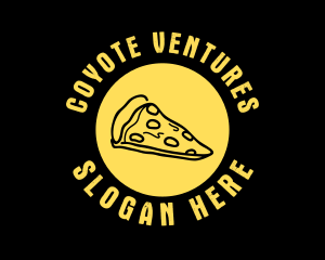 Yellow Cheese Pizza Slice logo design