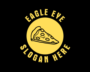 Yellow Cheese Pizza Slice logo design