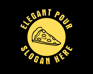 Yellow Cheese Pizza Slice logo design