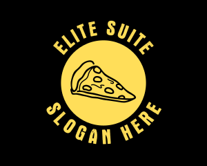 Yellow Cheese Pizza Slice logo design