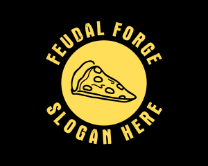 Yellow Cheese Pizza Slice logo design