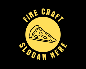 Yellow Cheese Pizza Slice logo design