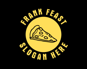 Yellow Cheese Pizza Slice logo design