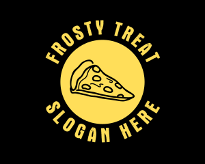 Yellow Cheese Pizza Slice logo design