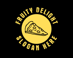 Yellow Cheese Pizza Slice logo design