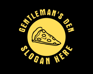 Yellow Cheese Pizza Slice logo design