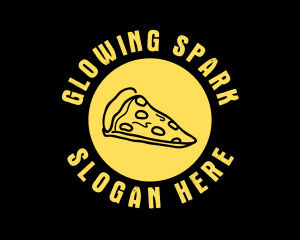 Yellow Cheese Pizza Slice logo design