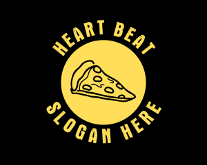 Yellow Cheese Pizza Slice logo design