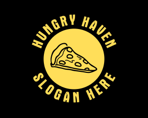 Yellow Cheese Pizza Slice logo design