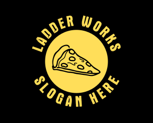 Yellow Cheese Pizza Slice logo design