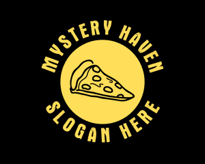 Yellow Cheese Pizza Slice logo design