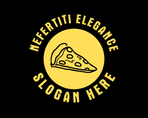 Yellow Cheese Pizza Slice logo design