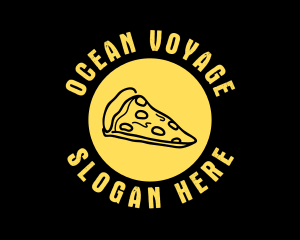 Yellow Cheese Pizza Slice logo design