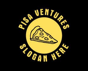 Yellow Cheese Pizza Slice logo design