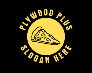 Yellow Cheese Pizza Slice logo design