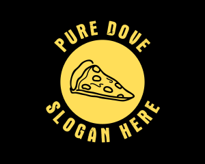 Yellow Cheese Pizza Slice logo design