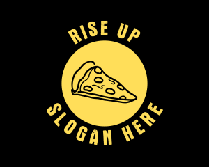 Yellow Cheese Pizza Slice logo design