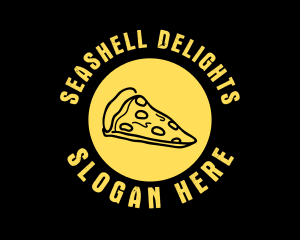 Yellow Cheese Pizza Slice logo design