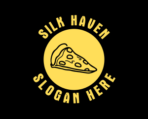 Yellow Cheese Pizza Slice logo design