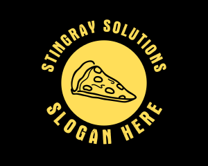 Yellow Cheese Pizza Slice logo design