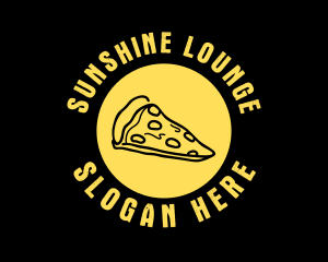 Yellow Cheese Pizza Slice logo design