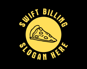 Yellow Cheese Pizza Slice logo design