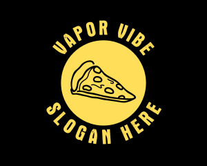 Yellow Cheese Pizza Slice logo design