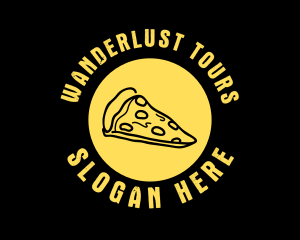 Yellow Cheese Pizza Slice logo design