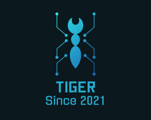 Blue - Blue Cyber Termite Insect logo design