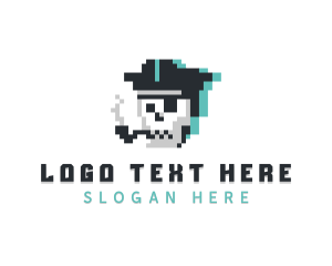 Futuristic - Digital Pixel Pirate logo design