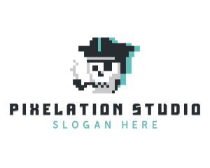 Digital Pixel Pirate logo design