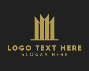 Office Space - Gold Building Skyscraper logo design