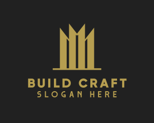 Gold Building Skyscraper logo design