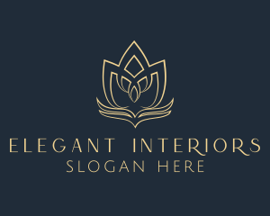 Elegant Floral Lotus  logo design