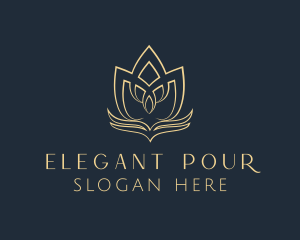 Elegant Floral Lotus  logo design