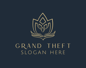 Elegant Floral Lotus  logo design