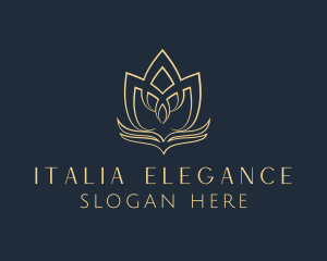 Elegant Floral Lotus  logo design