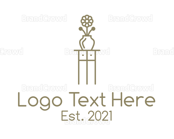 Brown Flower Display Table Logo