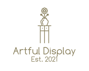 Brown Flower Display Table logo design