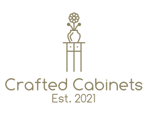 Cabinetry - Brown Flower Display Table logo design