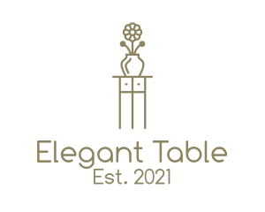 Table - Brown Flower Display Table logo design