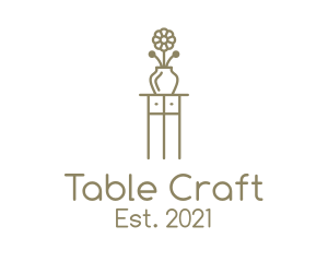 Table - Brown Flower Display Table logo design