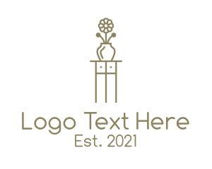 Vase - Brown Flower Display Table logo design