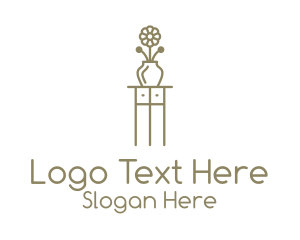 Brown Flower Display Table Logo