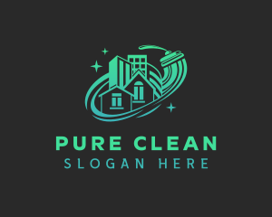 Gradient Clean Housekeeper logo design