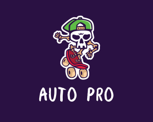 Skeleton Cap Skateboard logo design