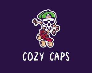 Skeleton Cap Skateboard logo design