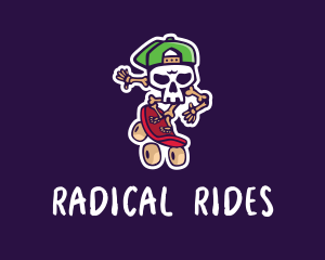 Skateboarder - Skeleton Cap Skateboard logo design