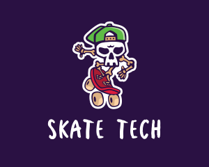 Kickflip - Skeleton Cap Skateboard logo design