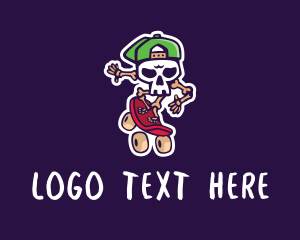 Mobile Gaming - Skeleton Cap Skateboard logo design